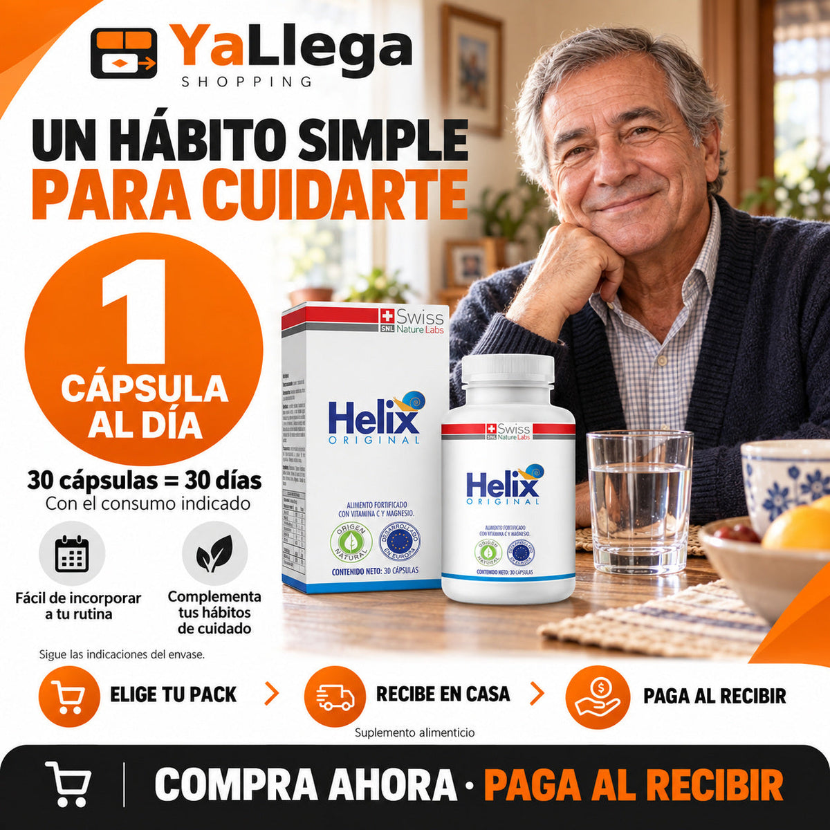 Un hábito simple: una cápsula de Helix Original al día, 30 cápsulas son 30 días