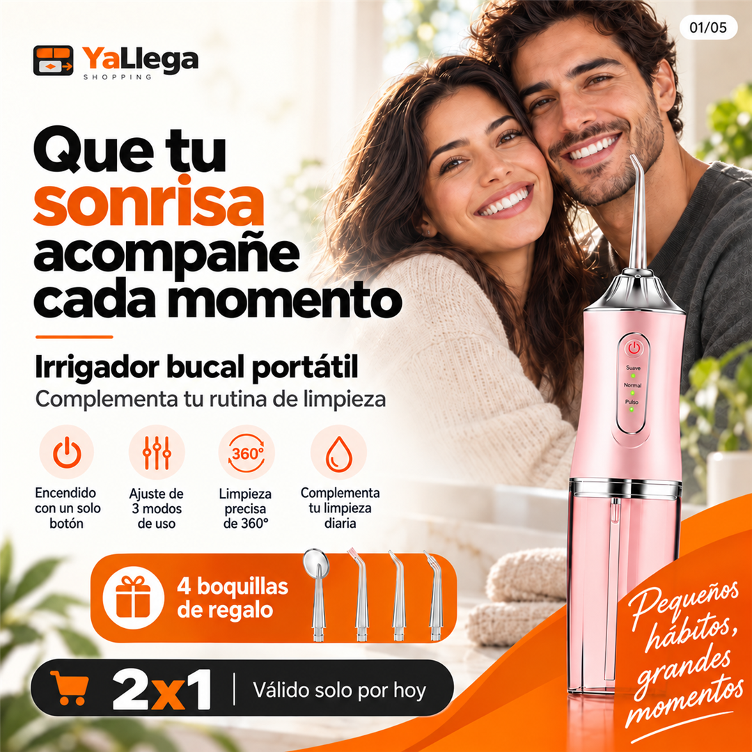 Irrigador bucal portátil con 4 boquillas de regalo y oferta 2x1
