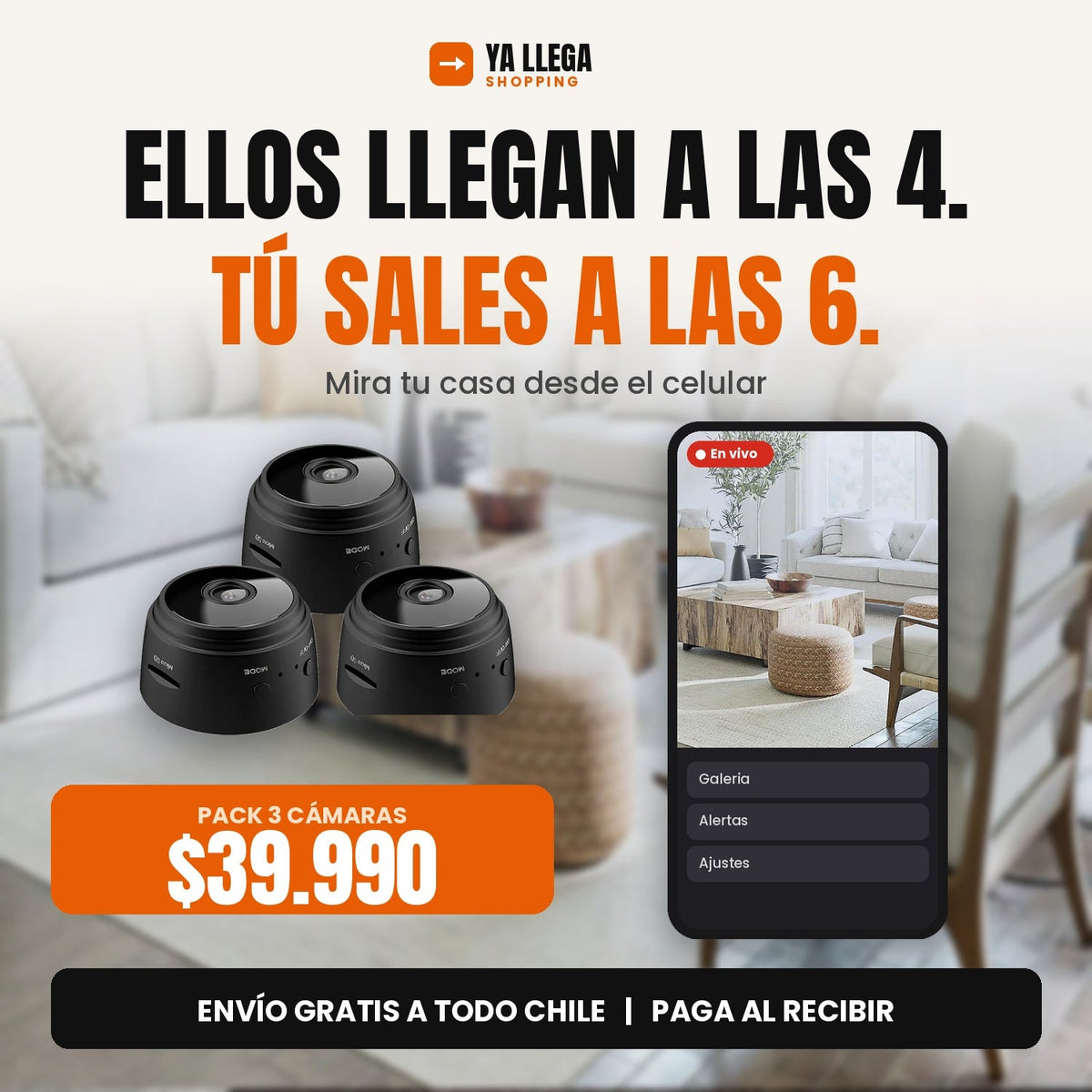 Pack 3 mini cámaras WiFi por $39.990 con envío gratis a todo Chile