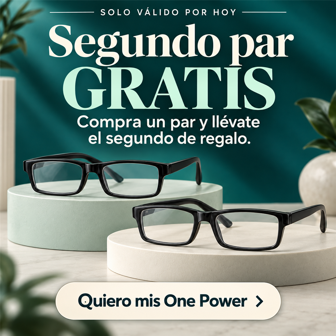 Segundo par gratis, solo válido por hoy