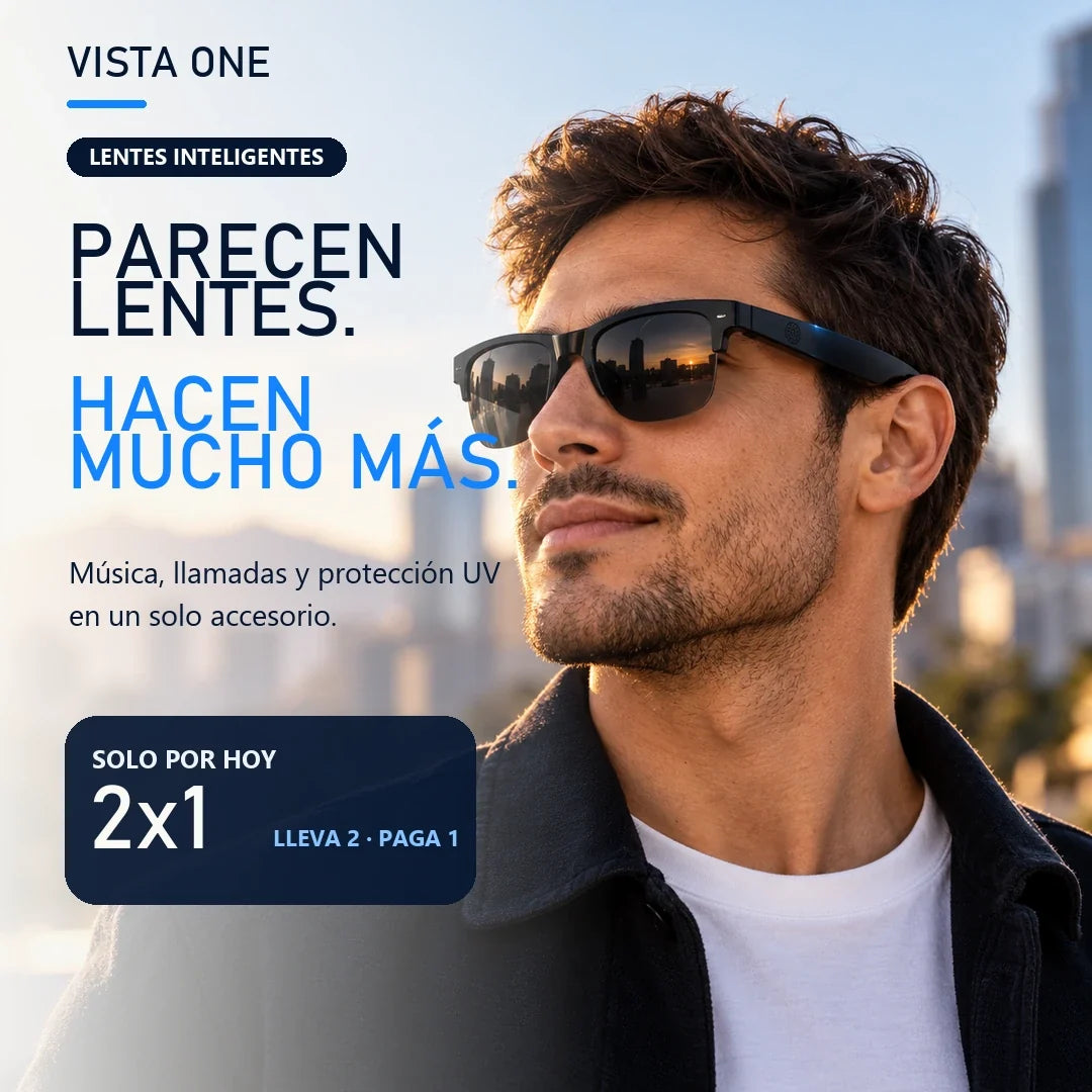 Vista One: lentes inteligentes que parecen lentes y hacen mucho más, 2x1 solo por hoy