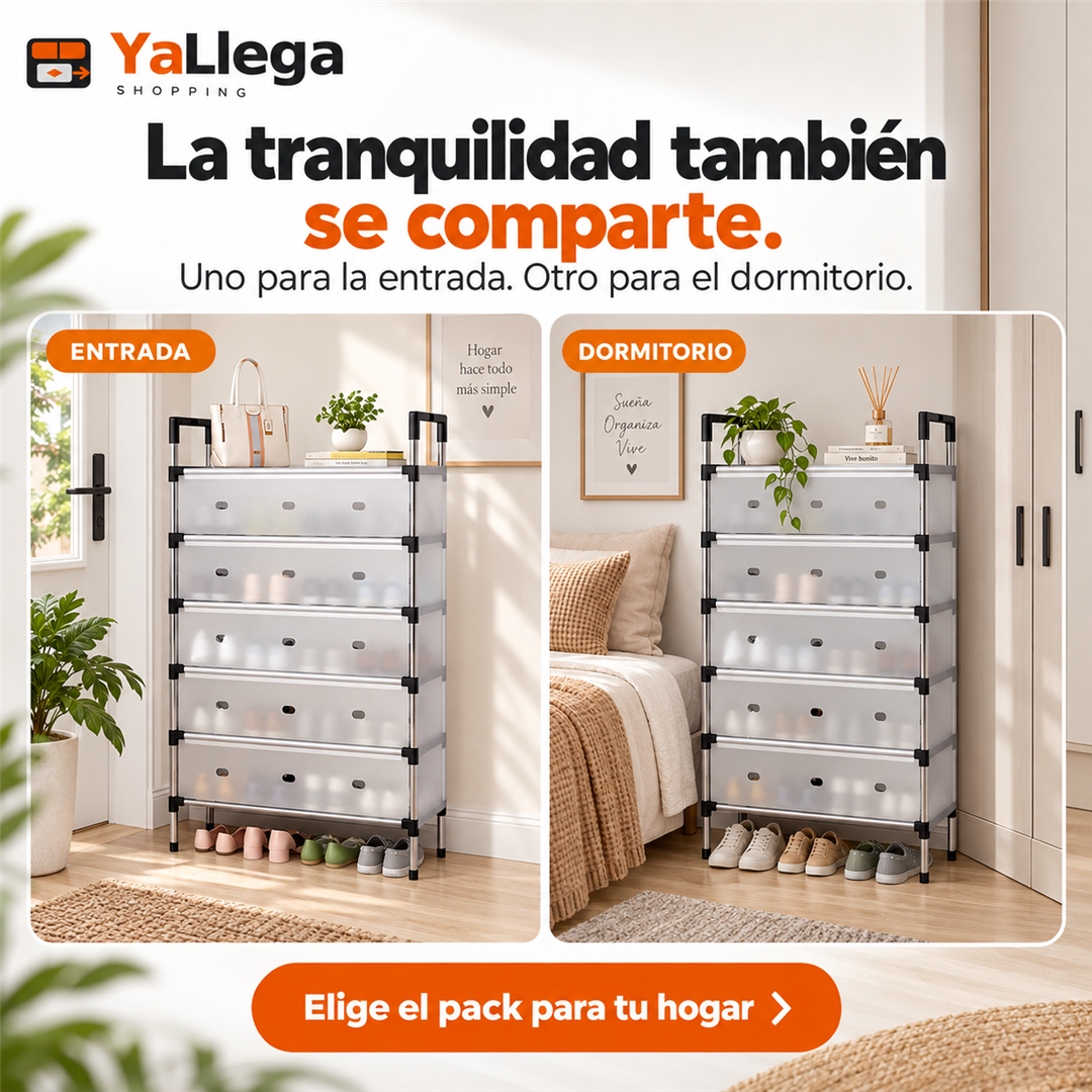 Zapatero organizador 6 niveles en distintos ambientes